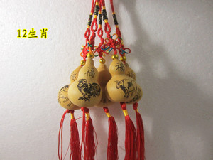 天然美国手捻小葫芦十二生肖图案挂件挂饰工艺品挂件批发