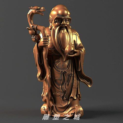 圆雕图 三维立体图 3D打印机模型 STL文件 新寿星送寿