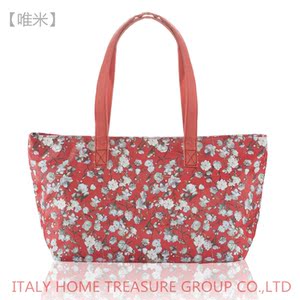欧美时尚新款女包单肩包女手提休闲包通勤包托特包彩条纹简单大方
