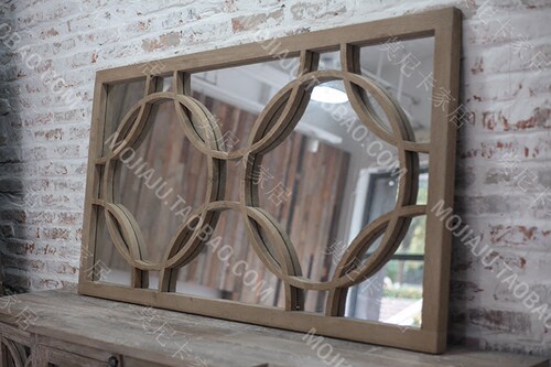 法式侘寂风格橡木特价装饰镜子
