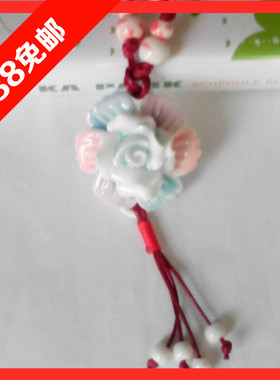 纯手工可爱捏花饰品 项链女生 闺蜜毛衣链 景德镇陶瓷 日韩款
