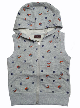 乐天BABY*3-10岁男童灰色全棉春秋薄背心马甲