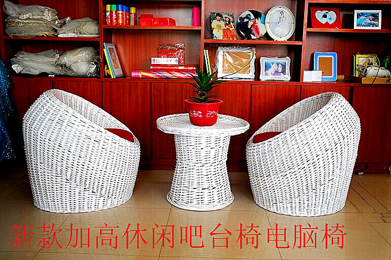 新款三件套客厅沙发柳编植物椅子