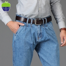 Apple jeans đàn ông đích thực của mùa xuân và mùa hè phần mỏng xiên pocket trung niên cao eo lỏng thẳng trung niên xiên pocket