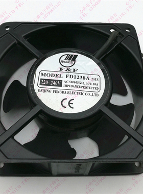 F&F散热风扇 FD1238A AC220-240V 12038含油滚珠 0.14/0.12A 12CM