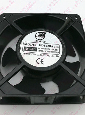 F&F散热风扇 FD1238A AC220-240V 12038含油滚珠 0.14/0.12A 12CM