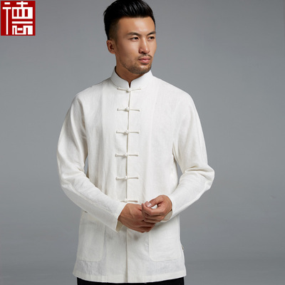 德风堂衬衫修身唐装男长袖连肩