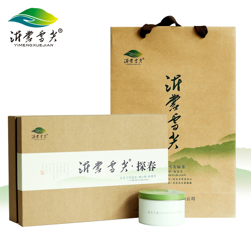 沂蒙雪尖有機綠茶炒青茶葉半野生山茶新茶探春禮盒裝