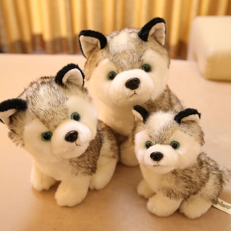 卡通可爱仿真狗狗哈士奇公仔毛绒玩具玩偶趴趴狗娃娃儿童生日礼物