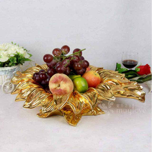 金箔水果碗别墅餐具时尚风摆件