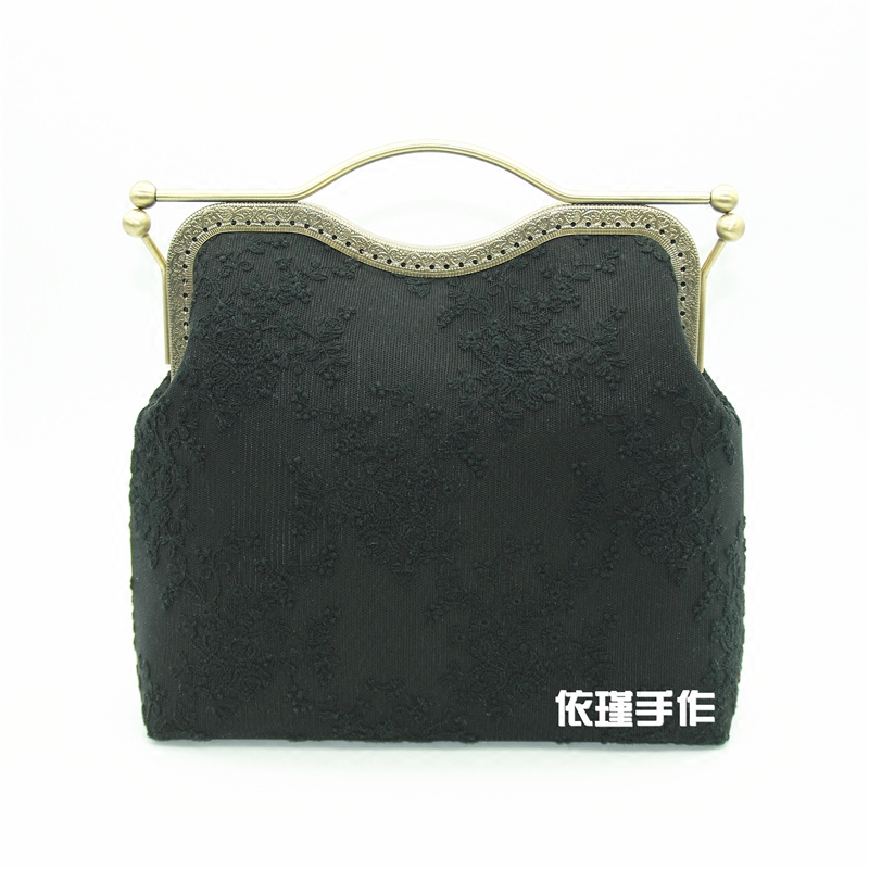 依瑾手作型系列唇形手工口金蕾丝包森系复古小清新淑女手提斜挎包