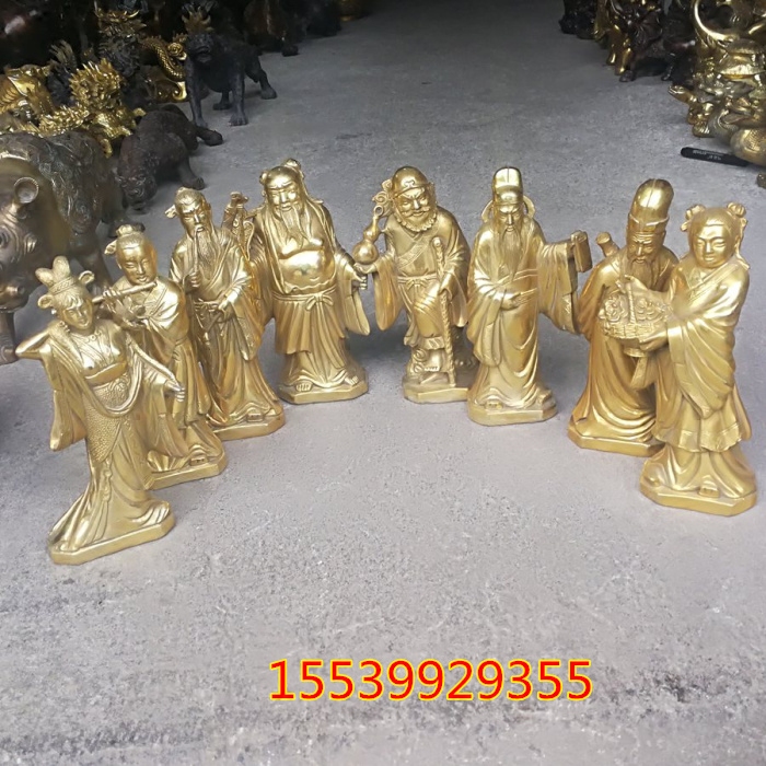 大号纯铜八仙人物像八仙过海铜像八仙像风水铜器镇宅家居摆件