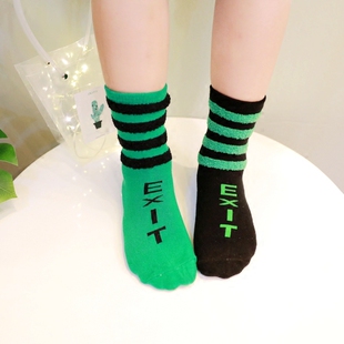 秋冬新款男童女童条纹短袜AB袜儿童潮袜子宝宝袜童袜