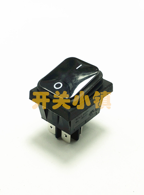 台湾RLEIL防水船型开关 KCD4型4脚2档电源开关 银触点 RL2 无灯黑