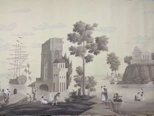 风景墙 手绘墙纸西洋画墙纸壁画建筑风景类西洋画宫殿画欧式