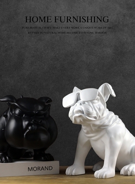 北欧风黑白商店会所树脂工艺品