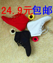 练功鞋 现代舞芭蕾舞民族舞蹈鞋 高帮帆布爵士靴软底舞蹈鞋 男女新款