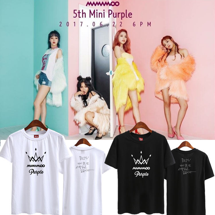 MAMAMOO Combination album purple Should aid periphery clothes Dinghuiren Jinrongxian Same item Short sleeved Summer T-shirtin the Men's clothing, T-shirt  category - from Buy2taobao.com to provide professional Taobao agent buy service
