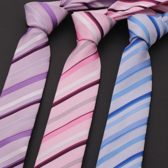 粉色韩版6cm宽时尚青年窄领带