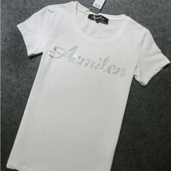 Бесплатная доставка Европейская станция 2017 летняя новая горячая группа ромбовидные буквы тонкая футболка с круглым вырезом и короткими рукавами женская нижняя рубашка