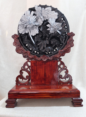 原石花篮雕刻摆件特色礼品