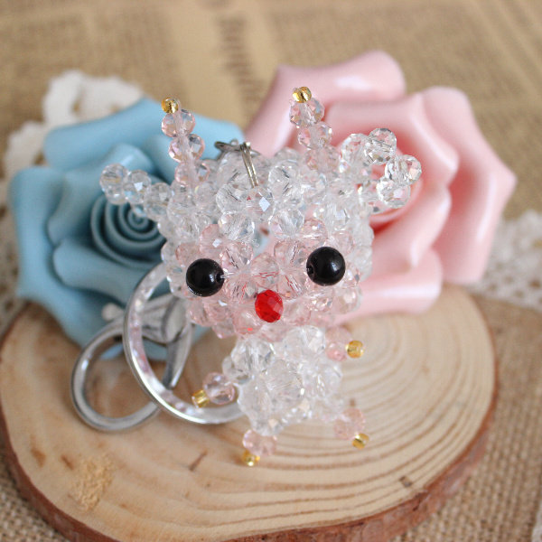 摆客帝国 串珠diy 水晶串珠挂件包挂 喜羊羊钥匙扣 12生肖羊 成品