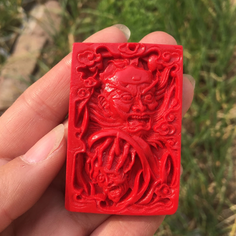 台湾原色朱砂钟馗捉鬼吊牌帝王红天师钟馗送证书