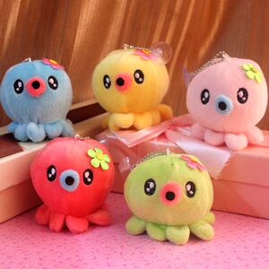 章鱼钥匙扣包包挂件 鱿鱼毛绒玩具布娃娃公仔 花束玩偶活动礼品