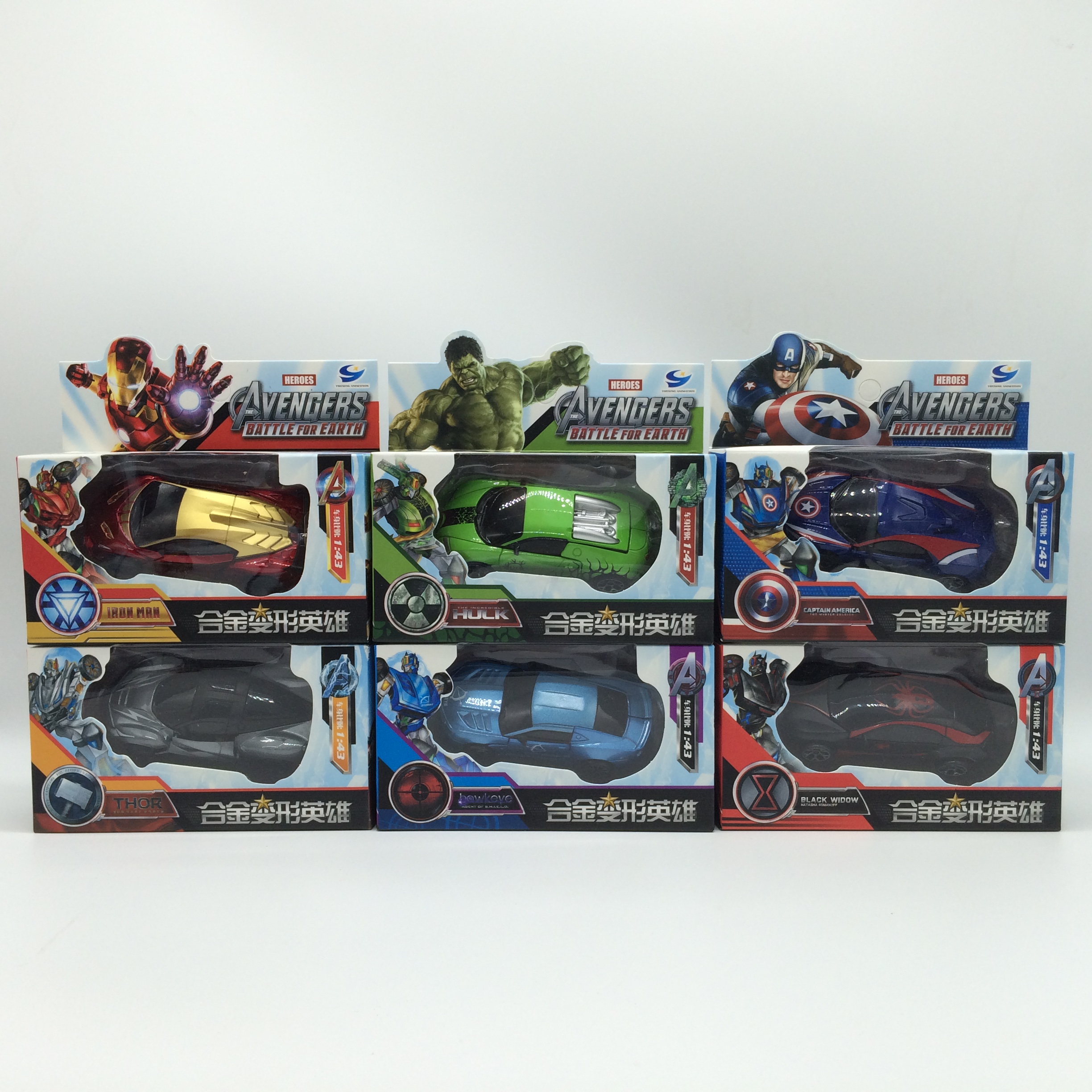包邮正品粤星复仇者联盟合金变形车模合金材质变形机器人儿童玩具