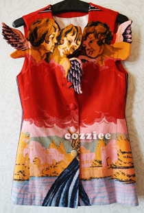 美国vintage 别致设计立体丘比特趣味图案马夹 爱神天使 嫁