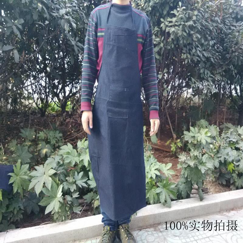 牛仔布围裙加厚无袖棉布护袖工作罩衣防污电焊业劳保耐磨耐脏包邮