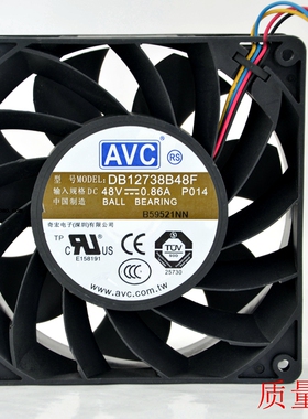 全新原装AVC DB12738B48F-P014 DC48V 0.86A 12738 四线双滚风扇