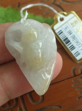 90770玉琳阁 实物拍图 缅甸天然A货翡翠手工甲虫吊坠富甲天下