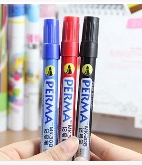 真彩MK-308 记号笔 黑红蓝 单头记号笔 大笔头油性 经济物流专用