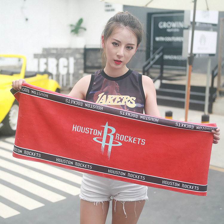 nba火箭队麦蒂哈登篮球球衣配饰运动毛巾浴巾国家队logo来图定制