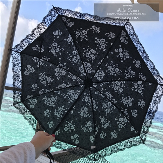 蕾丝伞 烧花伞面遮阳伞 防晒率98%以上防晒两折晴雨伞 太阳伞女|msdalam kategori rumah harian, payung/gear hujan/Rain/Lembap-bukti, payung - dari Buy2taobao.com untuk memberikan perkhidmatan ejen Taobao profesional membeli