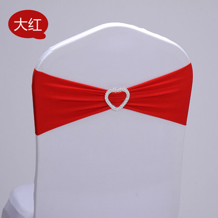 免系椅背花圆扣婚庆蝴蝶结椅背弹力箍带椅套绷带宴会酒店装饰弹力