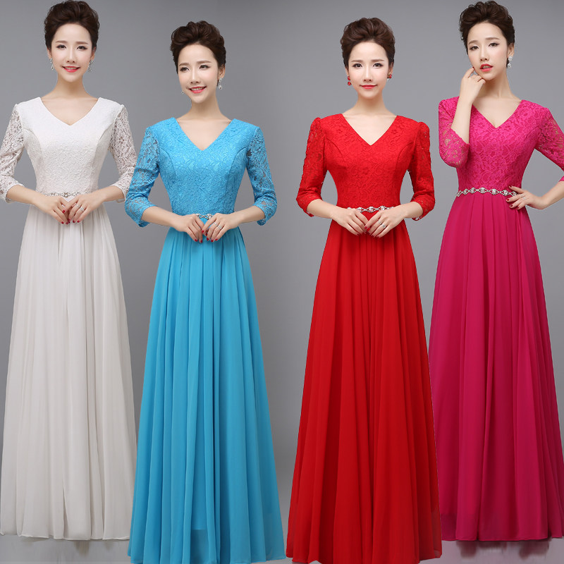 合唱团演出服2019新款时尚宴会显瘦优雅晚礼服成人演出礼服女长裙在类目 女装/女士精品, 婚纱/旗袍/礼服, 礼服/晚装中 - 来自Buy2taobao.com提供专业的淘宝代购服务