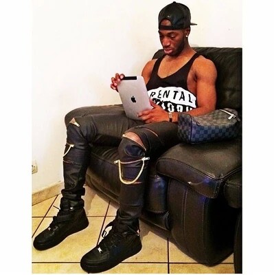 Pantalon cuir homme pour adolescent pour automne - Ref 1494498 Image 1