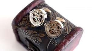 Cufflinks㊣ 加拿大代购 手作哥特蒸汽朋克机械手表机芯装 饰袖 扣