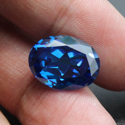 蓝宝石戒指戒面裸石女士简约斯里兰卡椭圆形粉熔矢车菊蓝宝未镶嵌