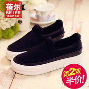 Le Fu, Becky, thick-soled casual shoes women's shoes shoes canvas shoes women solid color student shoes platform shoes-fall 2015 new