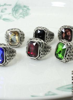 男士欧美风复古宝石戒指