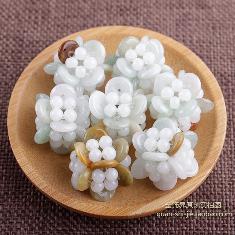 天然翡翠手工编织diy中国结八方招财车挂钥匙挂件配件饰品材料包