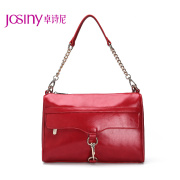 Zhuo Shini fall 2014 new female personality locking metal snap solid color shoulder Tote PZ143321