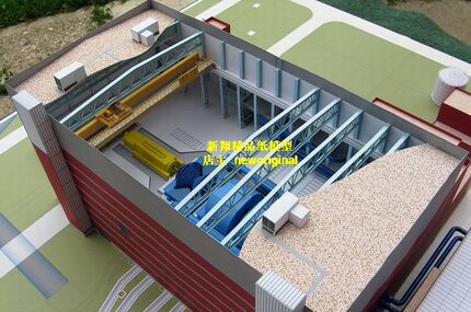 发电机工厂锅炉房大型发电机组核电站核反应堆发电厂建筑仓库模型