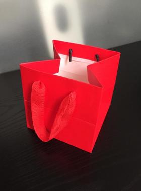 麟瑞包装大红色新款新年礼品袋方体袋蛋糕花盒珠宝首饰礼盒现货