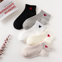 5 đôi tất bé gái cotton ngắn vớ nữ thấp giúp cotton nông miệng dễ thương đại học gió mùa hè Nhật Bản vớ nữ - Bít tất nữ vớ cổ cao