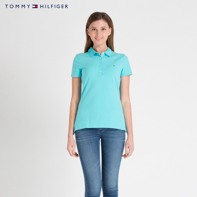 Polo sport femme TOMMY HILFIGER TOWKQSRM37661483MS en coton - Ref 555294 Image 1