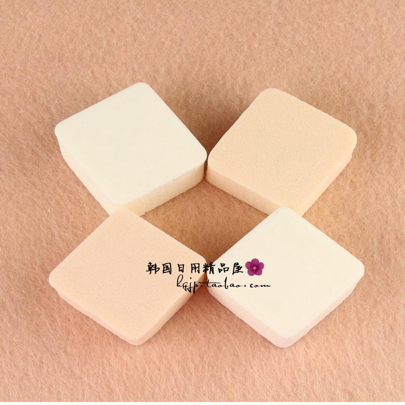 韩国进口菱形粉扑4P化妆棉粉扑干湿两用粉扑海绵化妆工具化妆粉扑